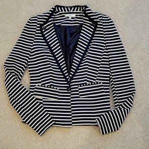 EUC Ovi Women's Navy White Stripe Single Button Blazer Size Small